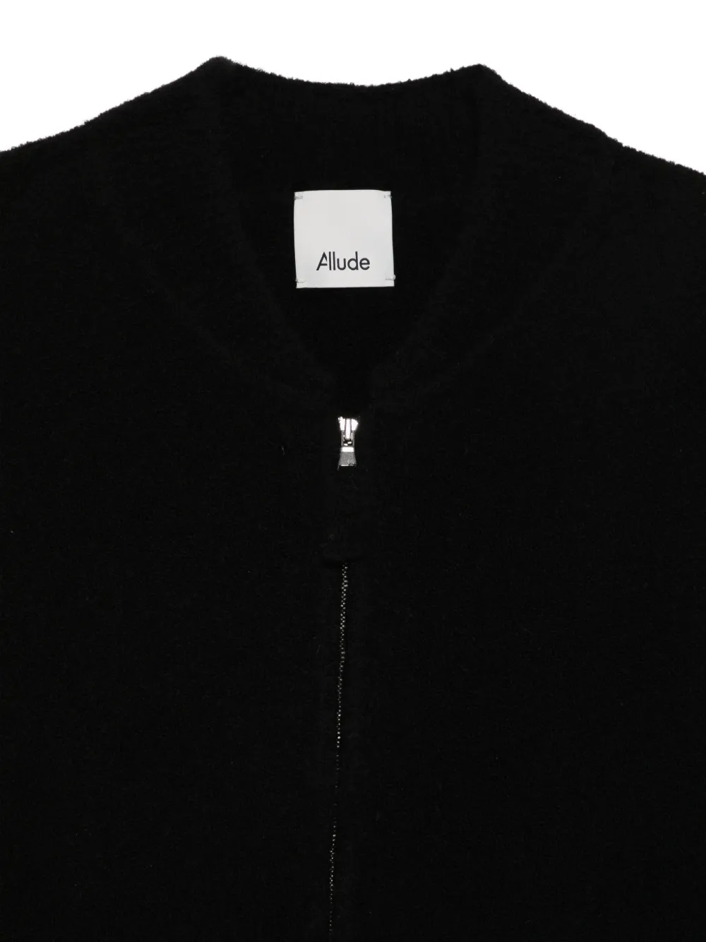 Allude knitted zip-up cardigan Zwart