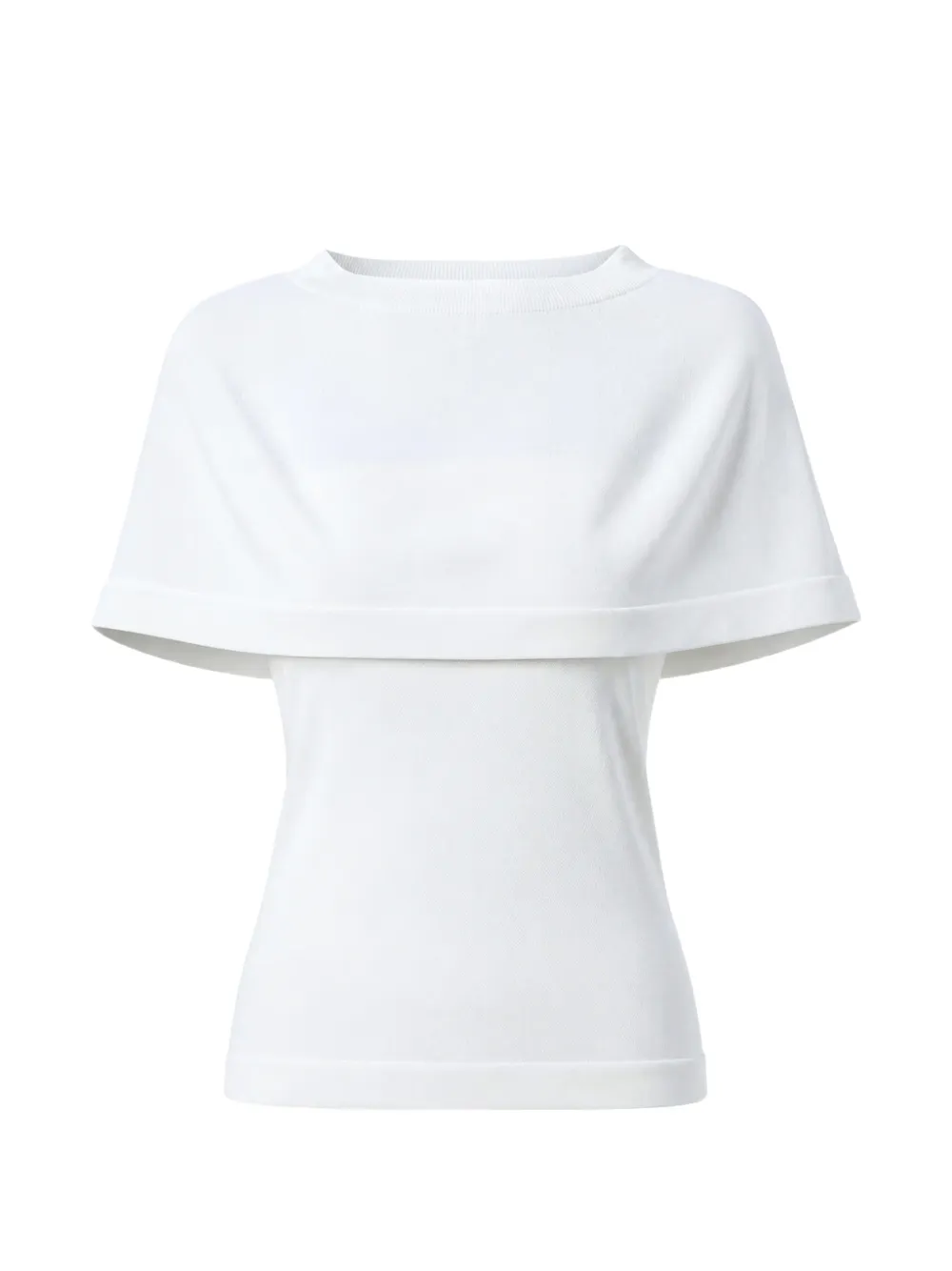 Liviana Conti Layered-design Boat-neck Top In White