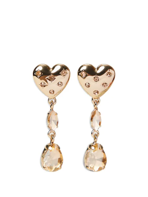 TWINSET heart-shaped earrings with rhinestone pendants