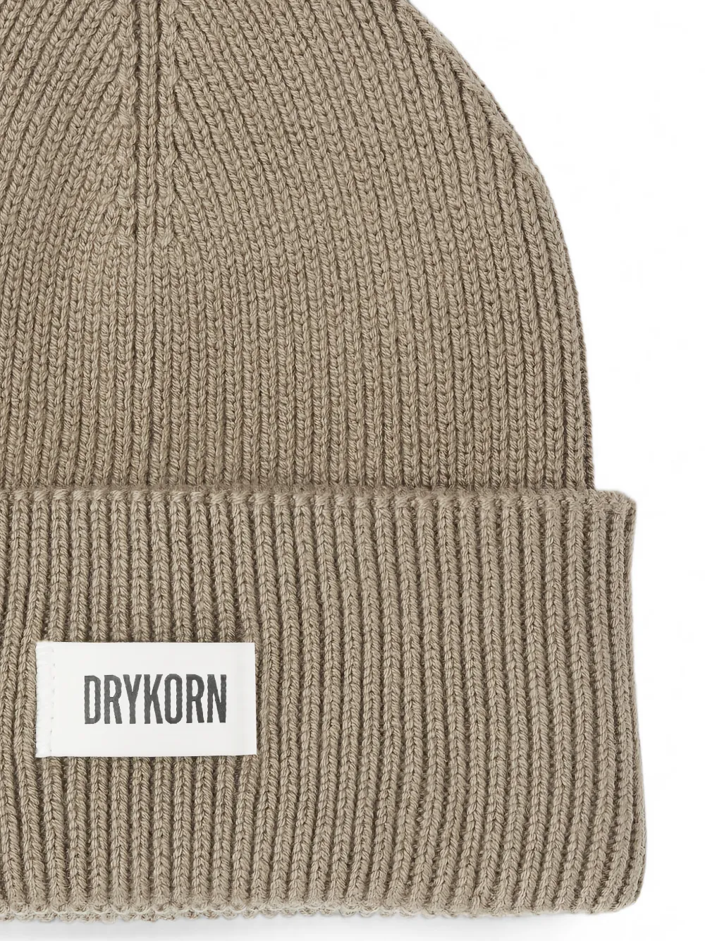 Drykorn Loah_3 ribgebreide muts Beige