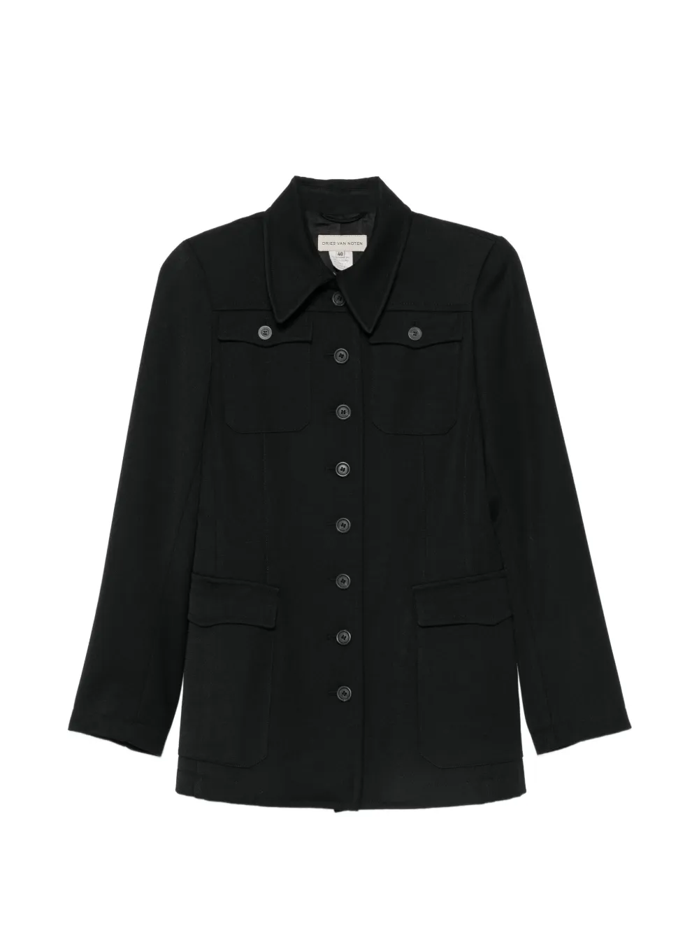 Dries Van Noten Pre-Owned 1990s button-up coat - Nero
