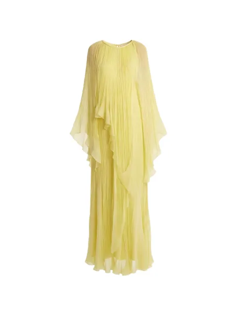Irina Schrotter Alexia plissé ruffled maxi dress