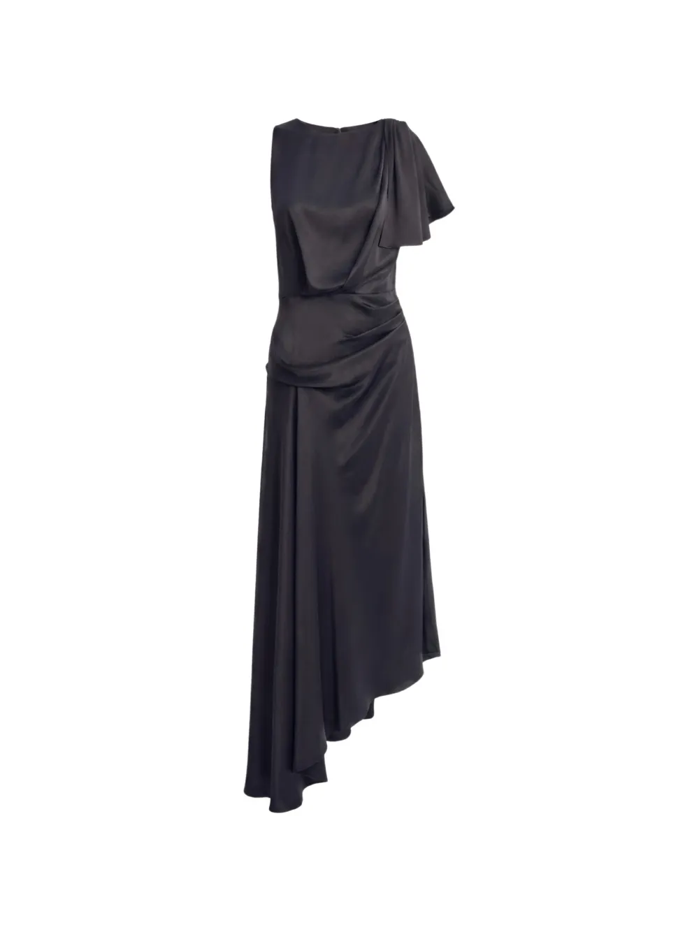 Irina Schrotter Bridget draped asymmetric maxi dress - Nero