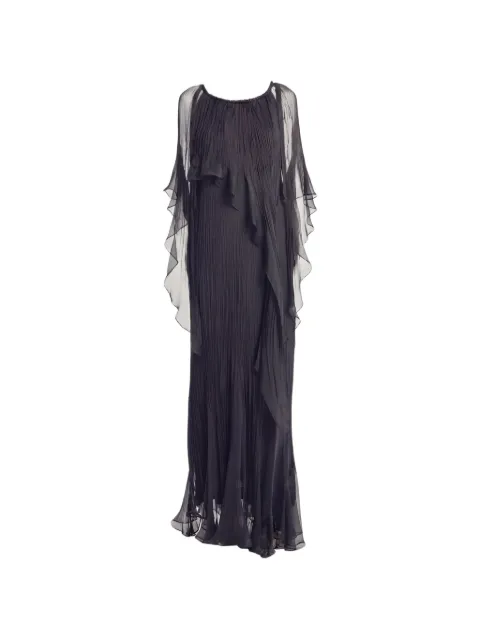 Irina Schrotter Cherise plissé ruffled maxi dress