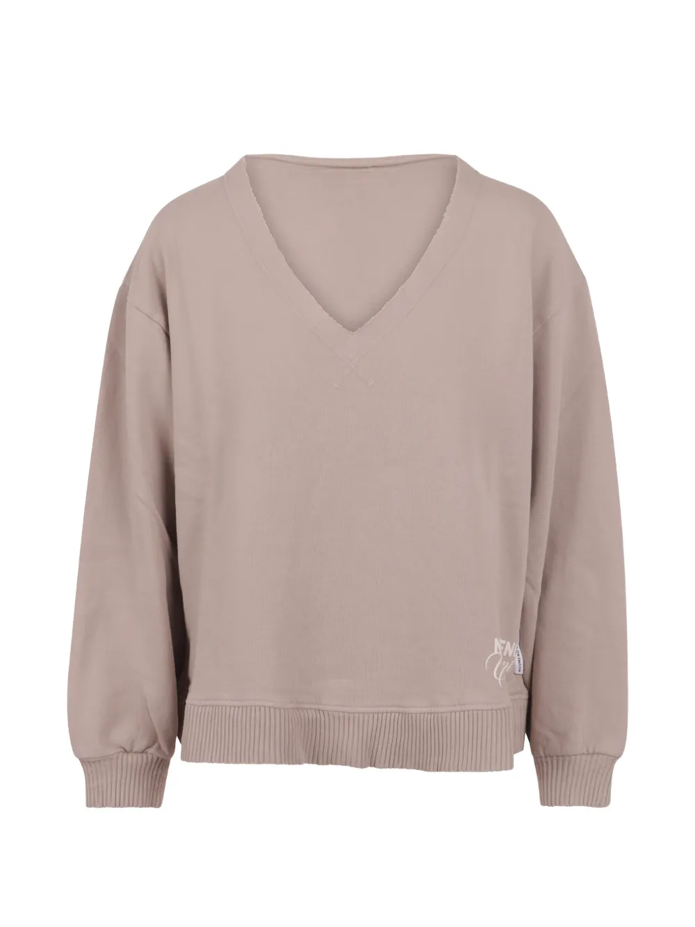 Noumeno Concetp V-neck ribbed-trim sweatshirt