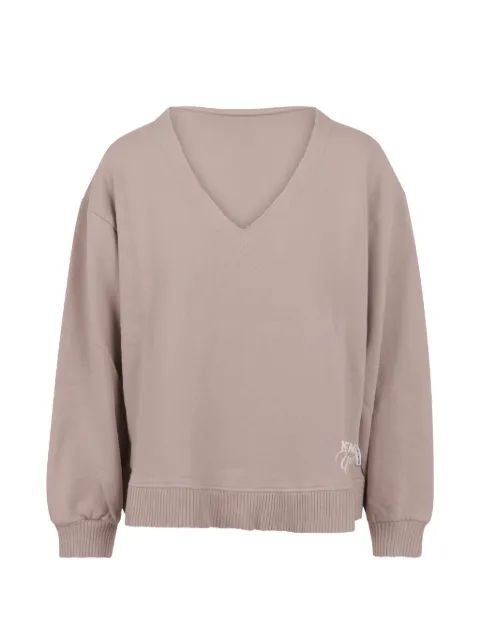Noumeno Concetp V-neck ribbed-trim sweatshirt