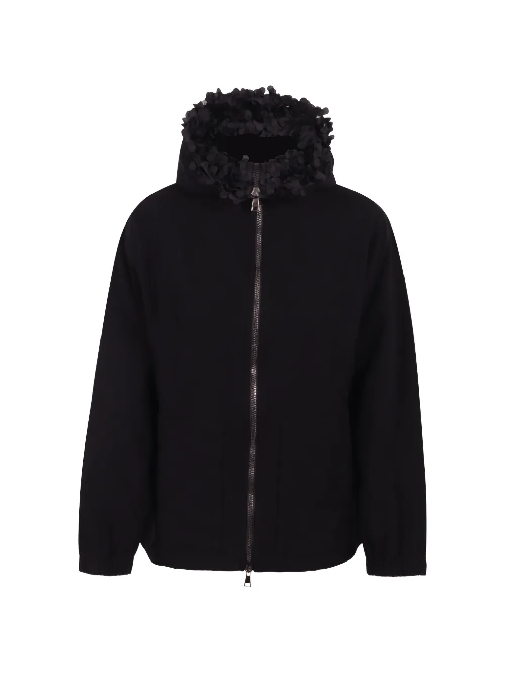 Noumeno Concetp floral-embellished zip-up hoodie