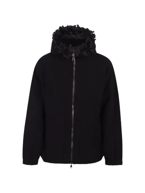 Noumeno Concetp floral-embellished zip-up hoodie