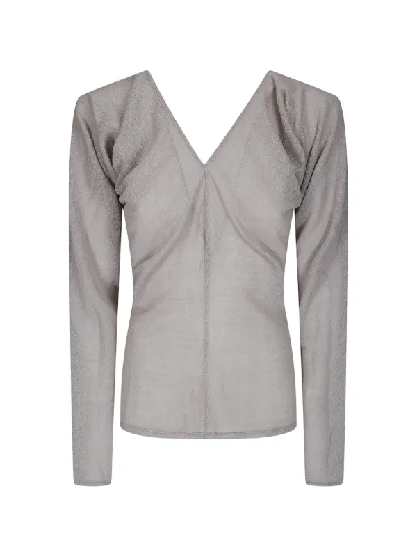 OUR LEGACY Cheer V-neck Sweater in Grey