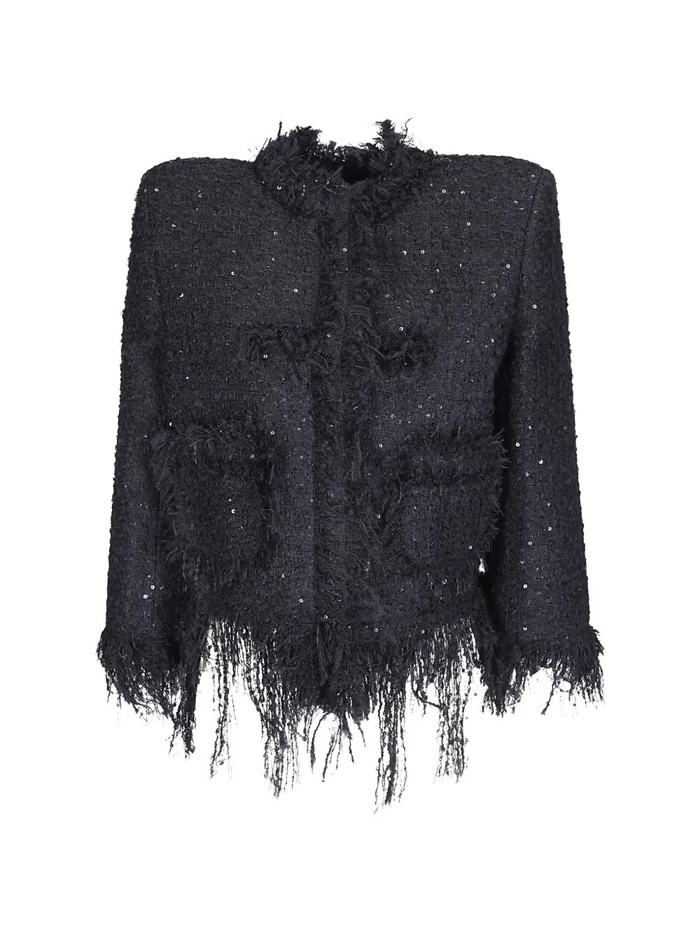 Matières Fécales sequin-embellished frayed jacket