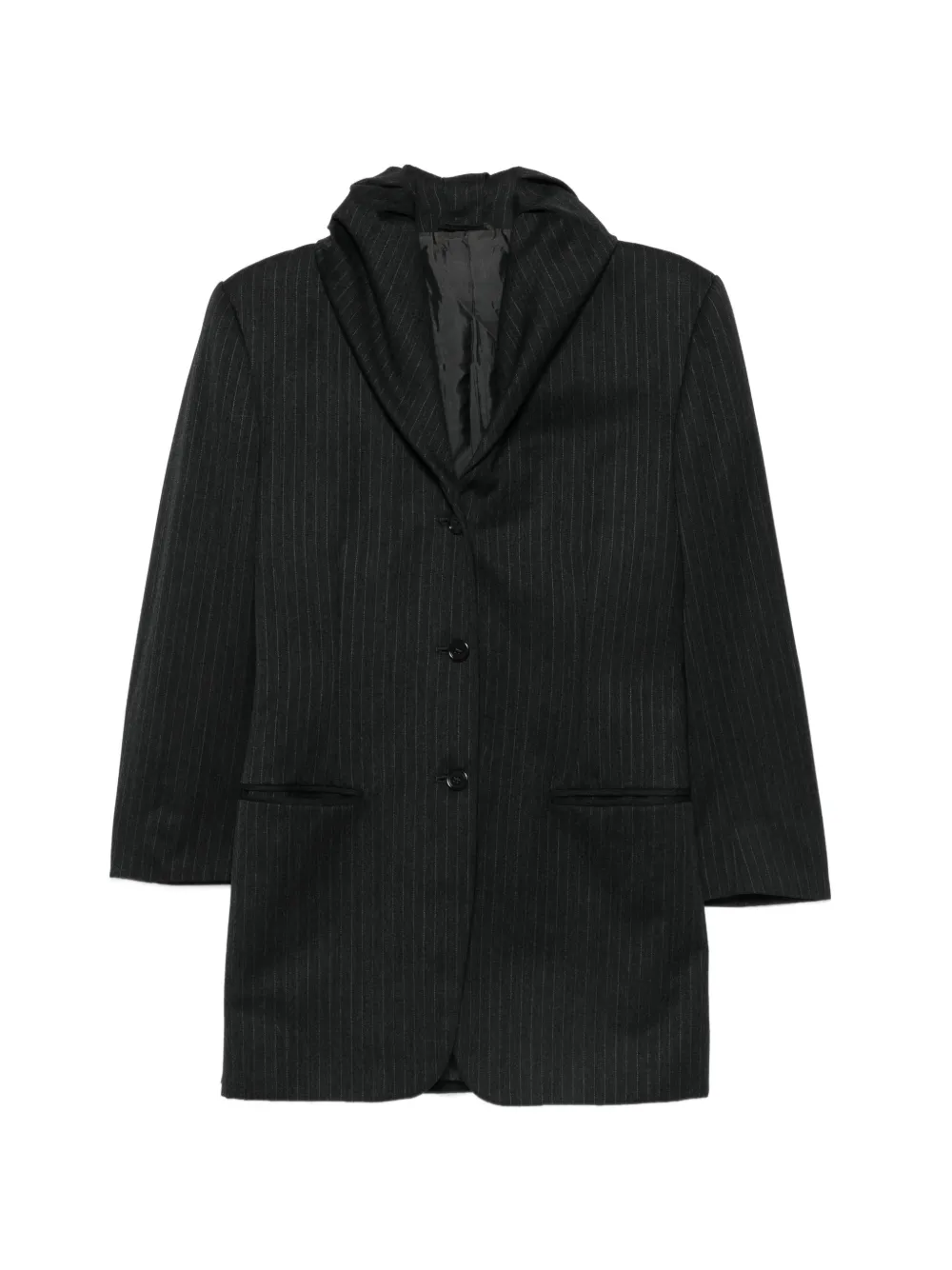 Romeo Gigli Pre-Owned 1990s pinstripe shawl-collar coat - Grigio