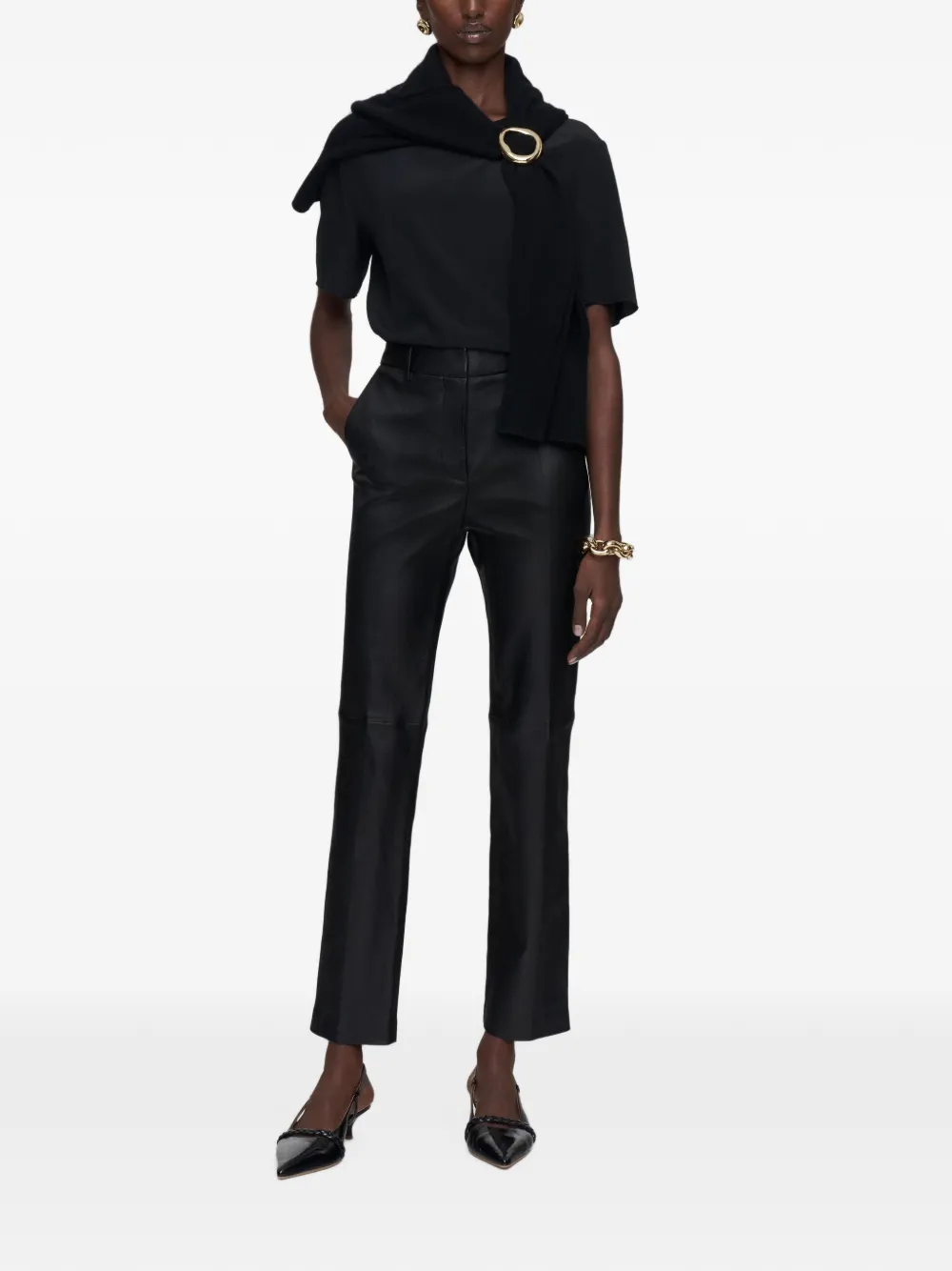 JOSEPH New Coleman leren broek Zwart