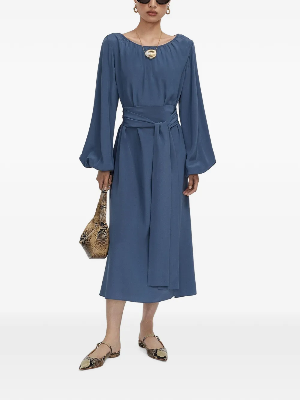 JOSEPH Cupid silk midi dress Blauw