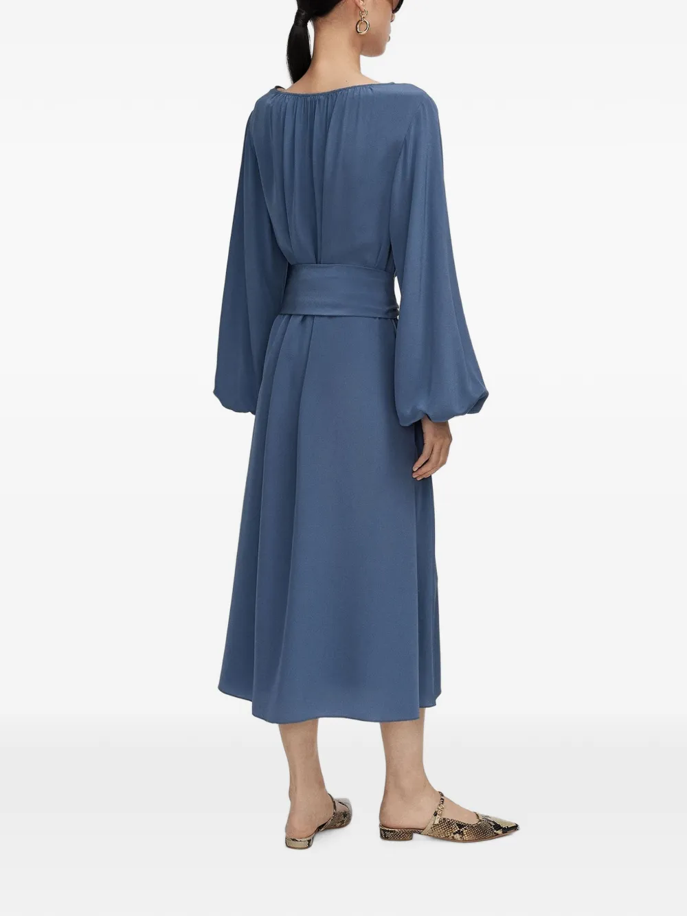 JOSEPH Cupid silk midi dress Blauw