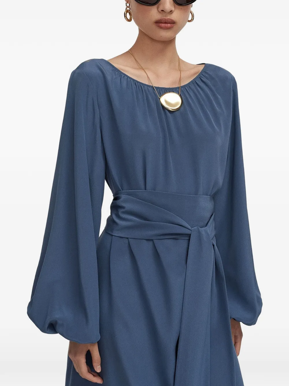 JOSEPH Cupid silk midi dress Blauw