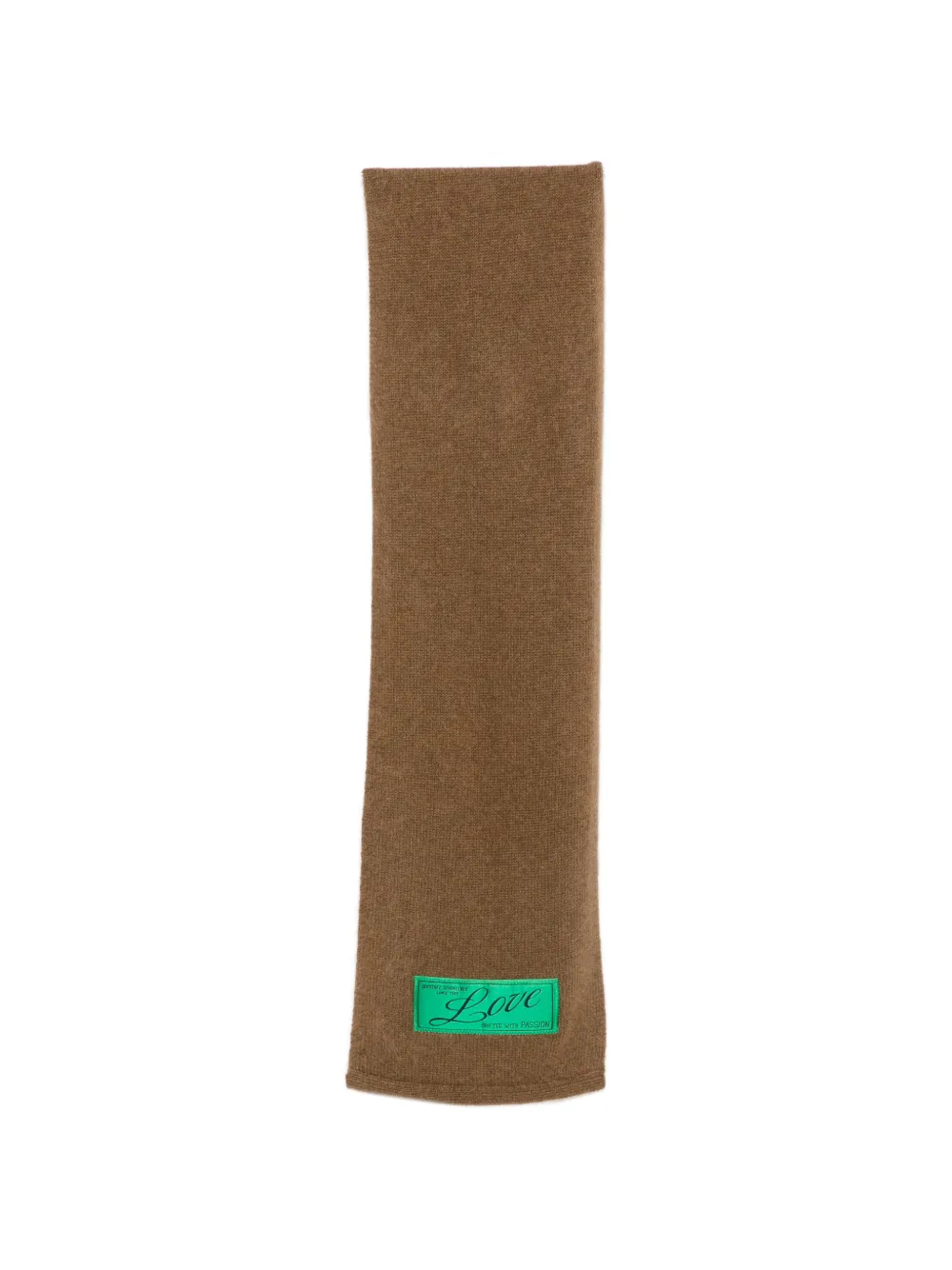 Dorothee Schumacher Fluffy Statements logo-patch scarf - Brown