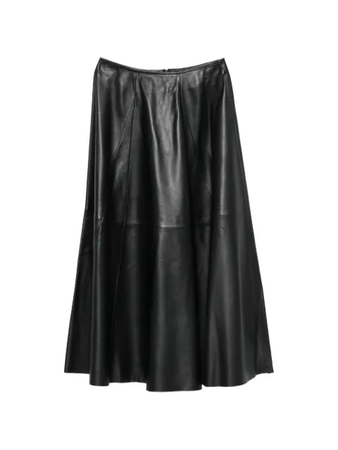 Arma panelled leather midi skirt