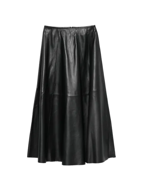 Arma panelled leather midi skirt