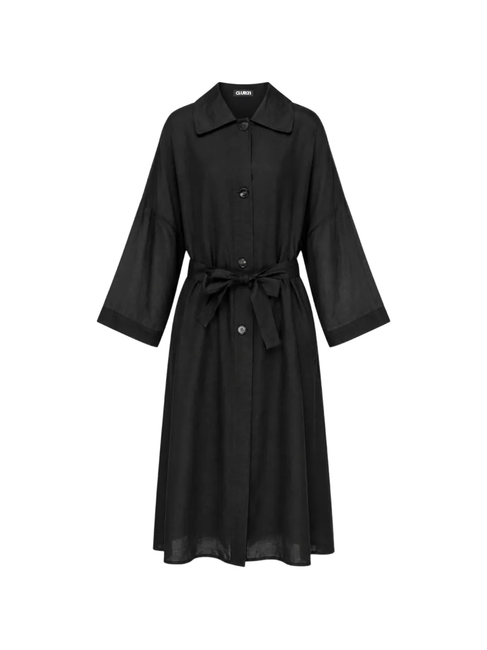 Club21 Collection Margaux silk-blend coat - Nero