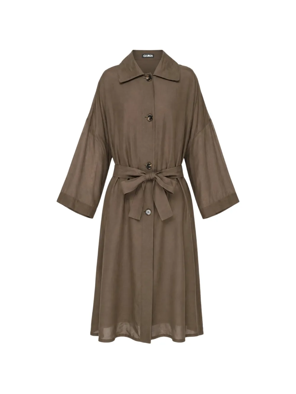 Club21 Collection Margaux Habutai silk-blend coat - Marrone