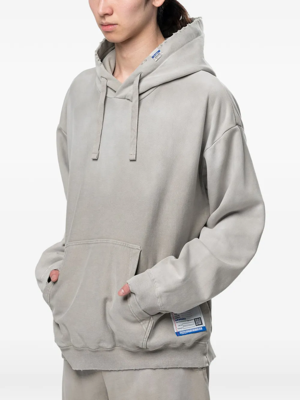Maison MIHARA YASUHIRO Sun Faded like distressed hoodie - Grigio