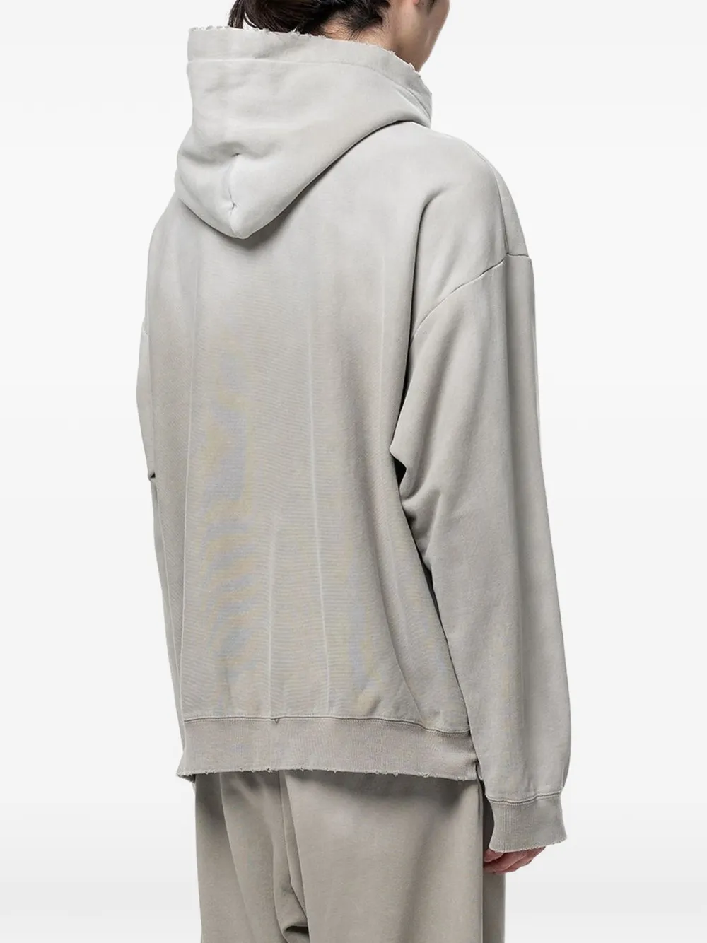 Maison MIHARA YASUHIRO Gerafelde hoodie met vervaagd effect Grijs