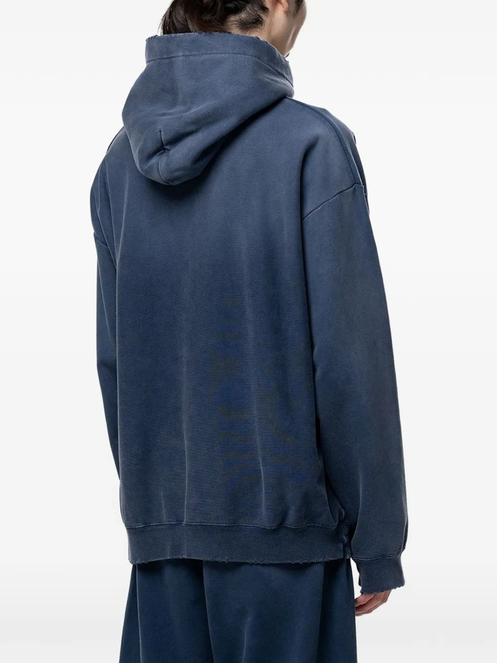 Maison MIHARA YASUHIRO Gerafelde hoodie met vervaagd effect Blauw
