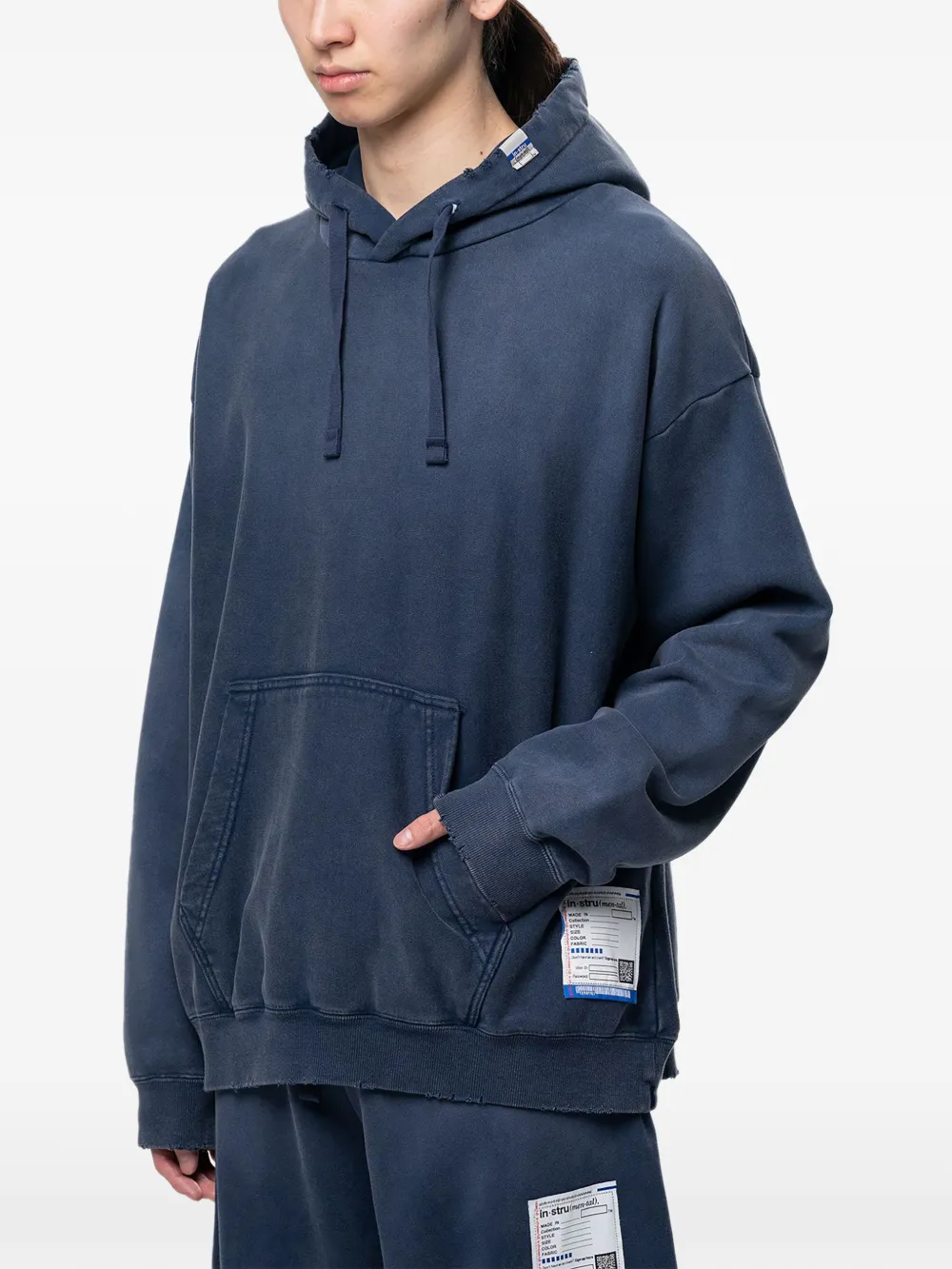 Maison MIHARA YASUHIRO sun-faded like distressed hoodie - Blu