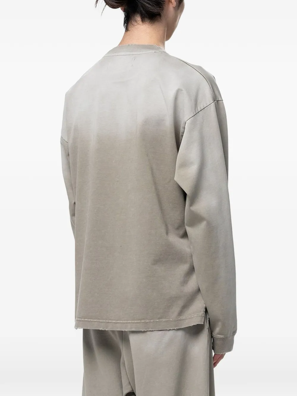 Maison MIHARA YASUHIRO sun faded like distressed long sleeve T-Shirt Beige