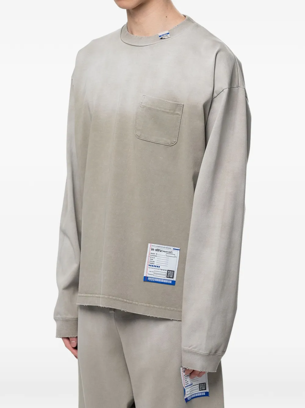 Maison MIHARA YASUHIRO sun faded like distressed long sleeve T-Shirt Beige