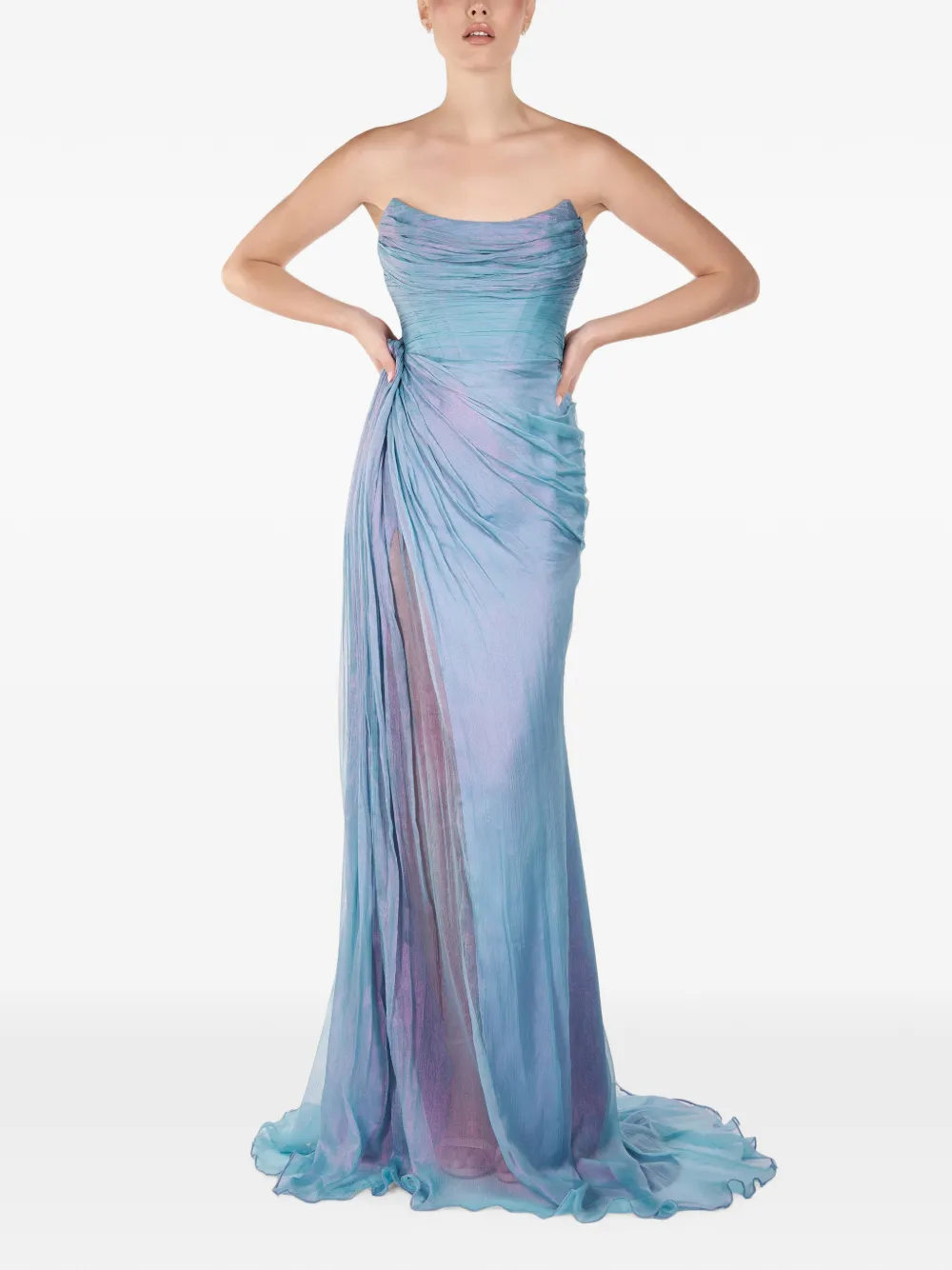 ANDREEA VENECIUC Ocean Glow strapless draped gown