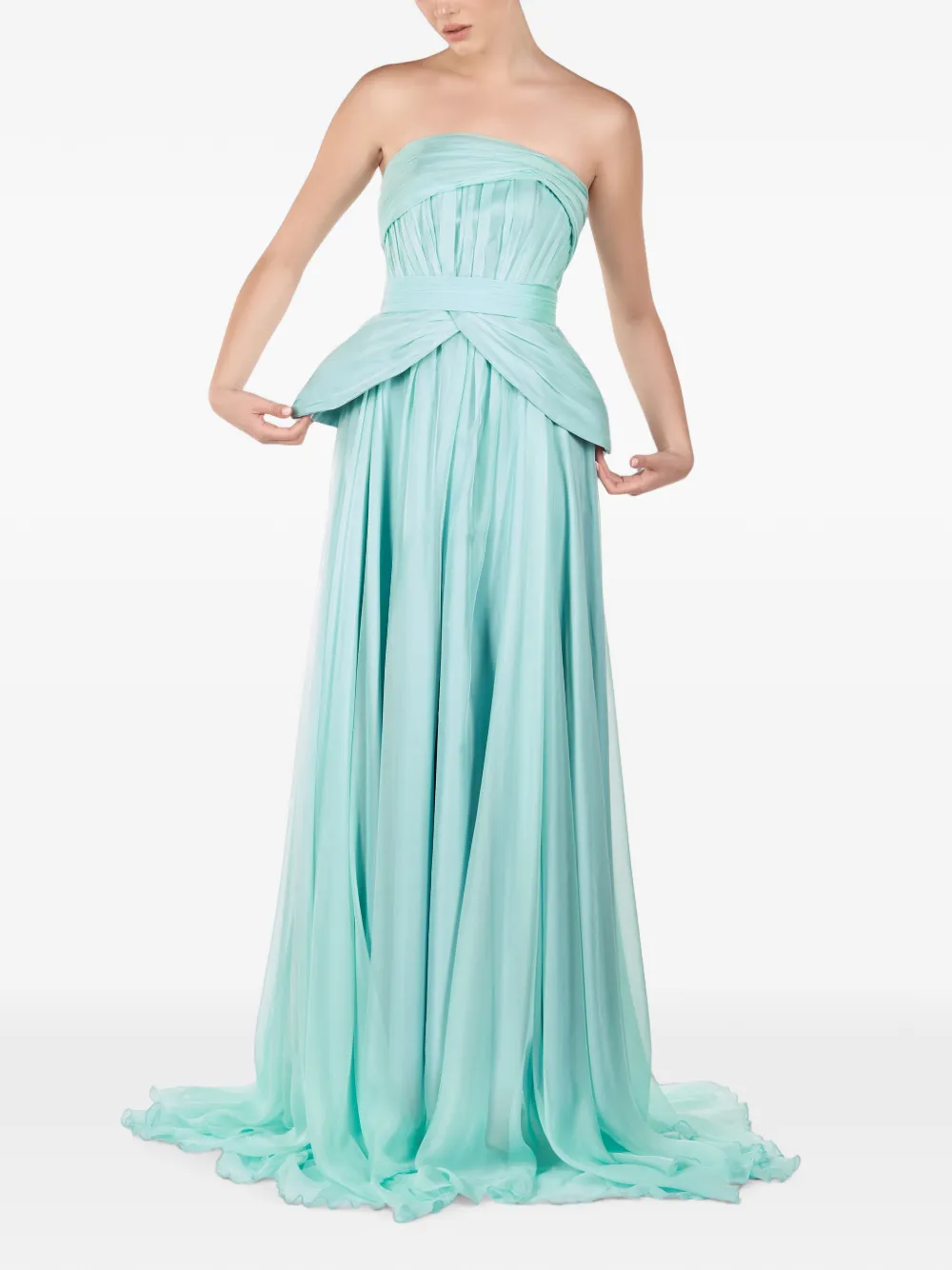 ANDREEA VENECIUC Sea Mist peplum gown