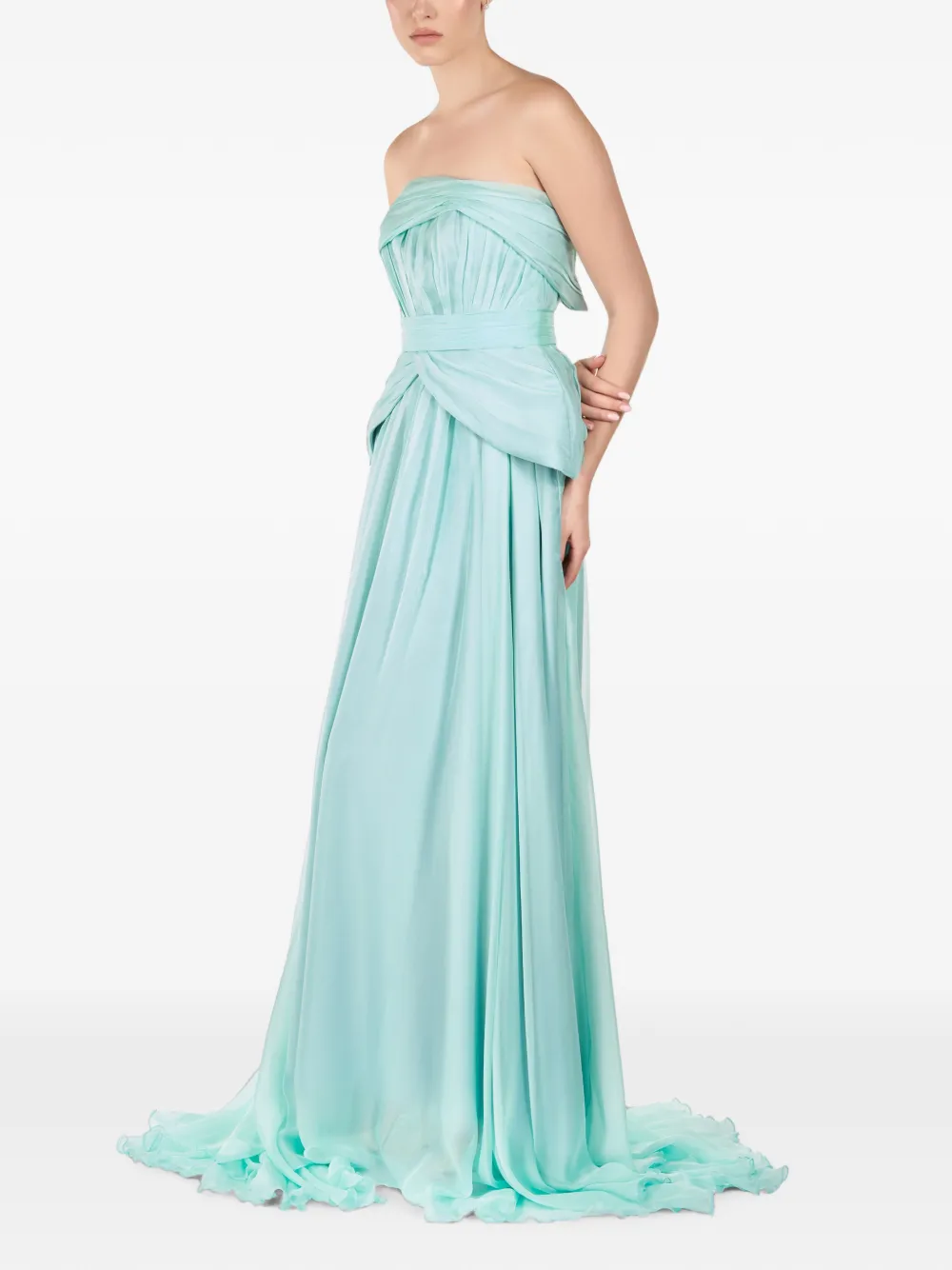 ANDREEA VENECIUC Sea Mist peplum avondjurk Blauw