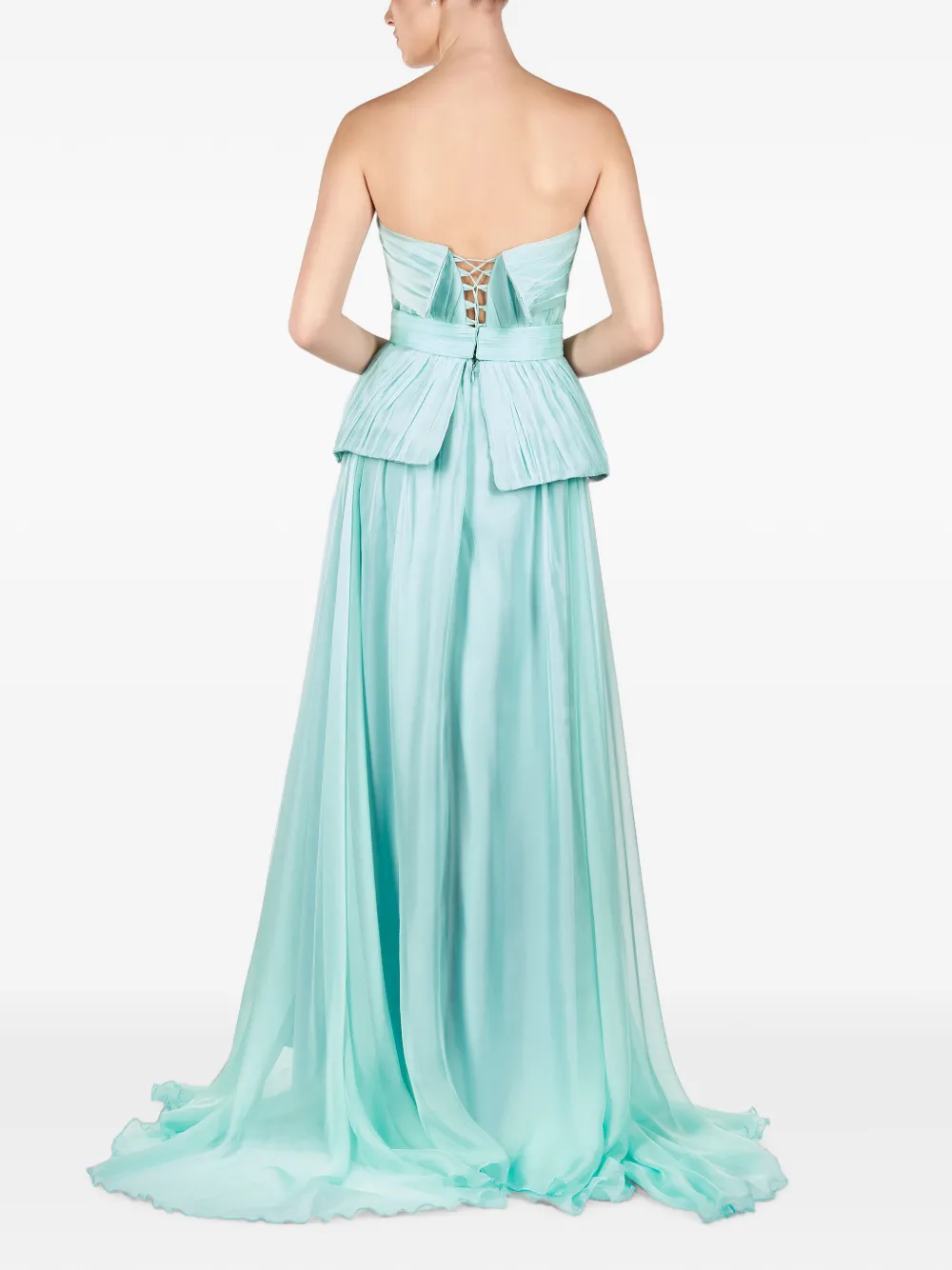 ANDREEA VENECIUC Sea Mist peplum avondjurk Blauw