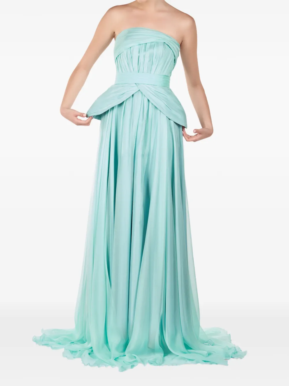 ANDREEA VENECIUC Sea Mist peplum gown