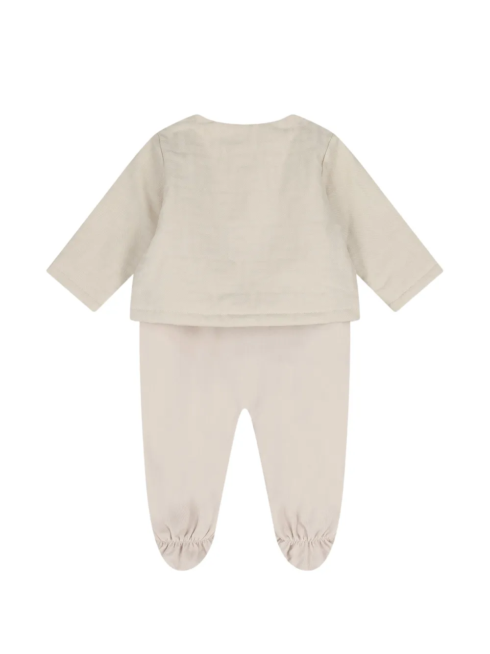 Fendi Kids FF logo-jacquard bib and beanie hat set Beige