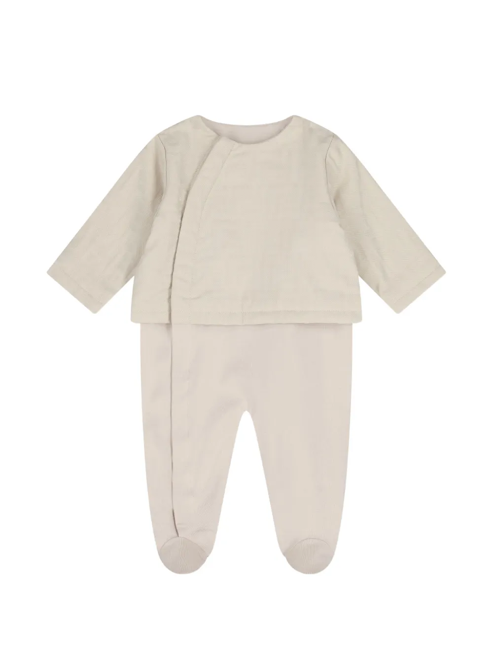 Fendi Kids FF logo-jacquard bib and beanie hat set Beige
