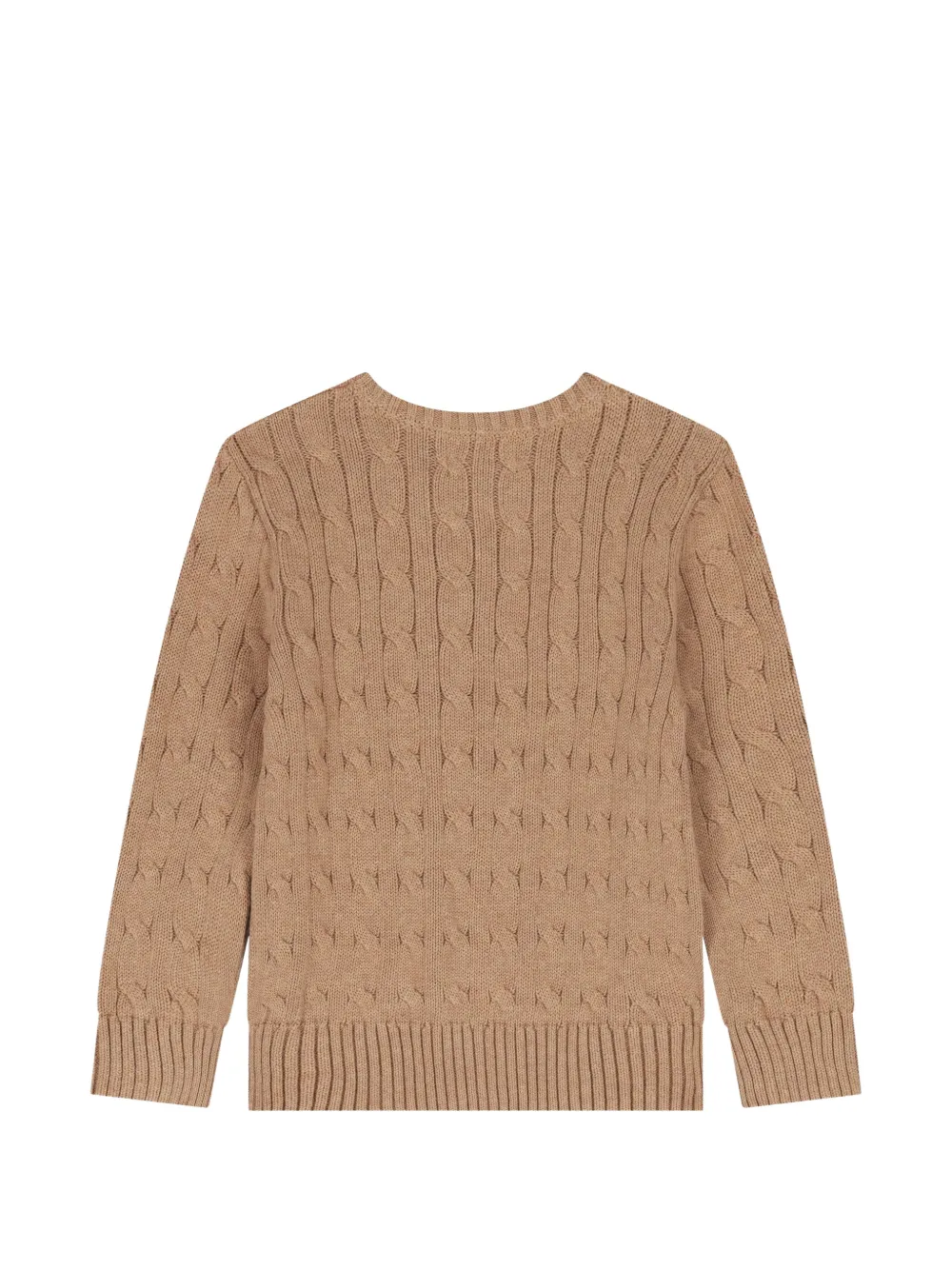 POLO RALPH LAUREN KIDS Kabelgebreide trui met geborduurd logo Beige