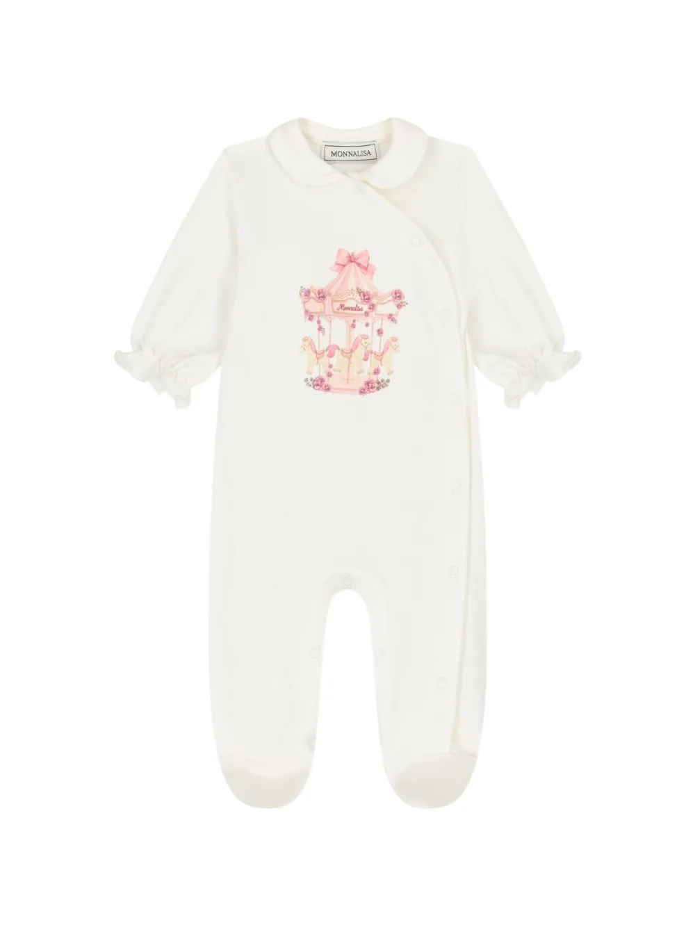 Monnalisa Gestreepte body met strikdetail Wit