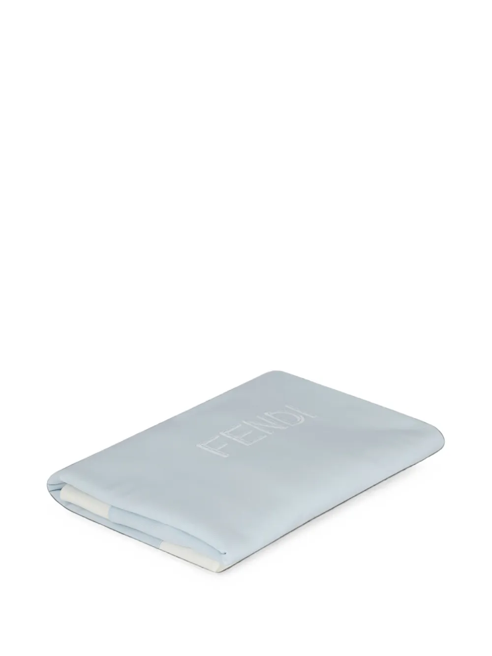 Fendi Kids logo-embroidered blanket Blauw