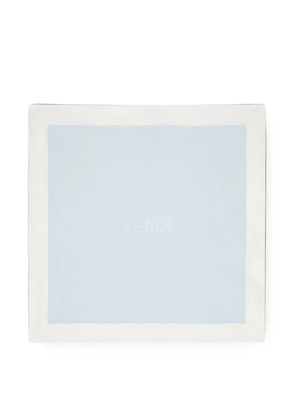 Fendi Kids logo-embroidered blanket - Blu