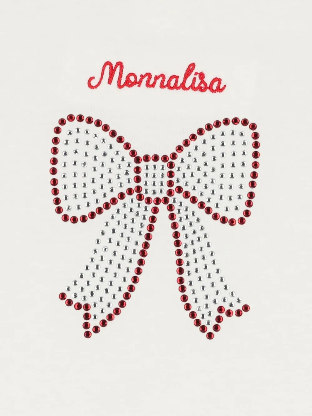 Monnalisa rhinestone-embellished tiered top and skirt set Wit