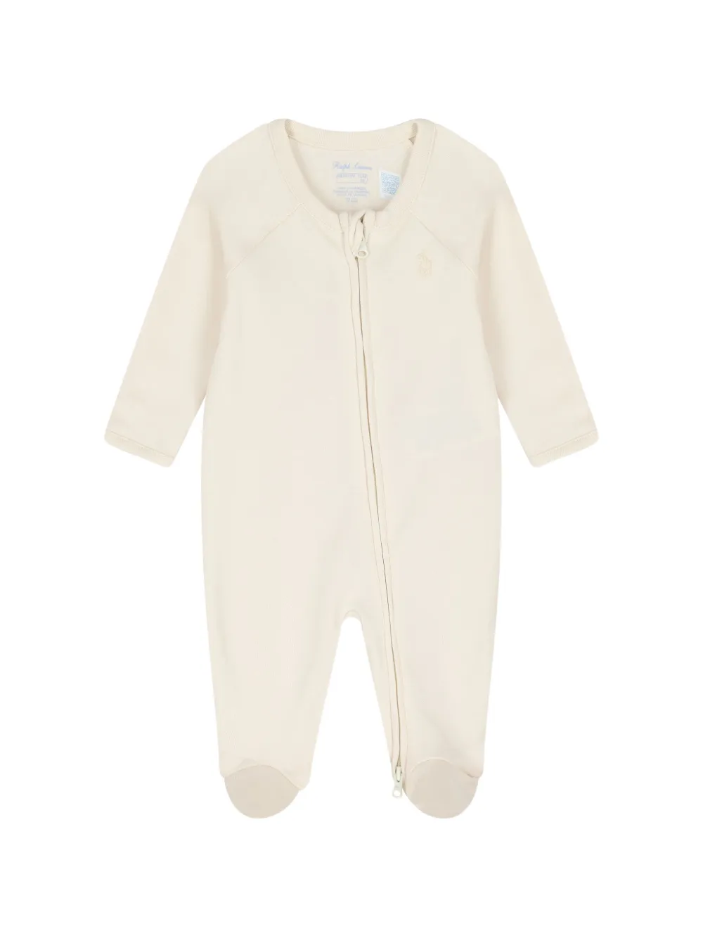 POLO RALPH LAUREN KIDS embroidered-logo raglan-sleeve sleepsuit - Toni neutri