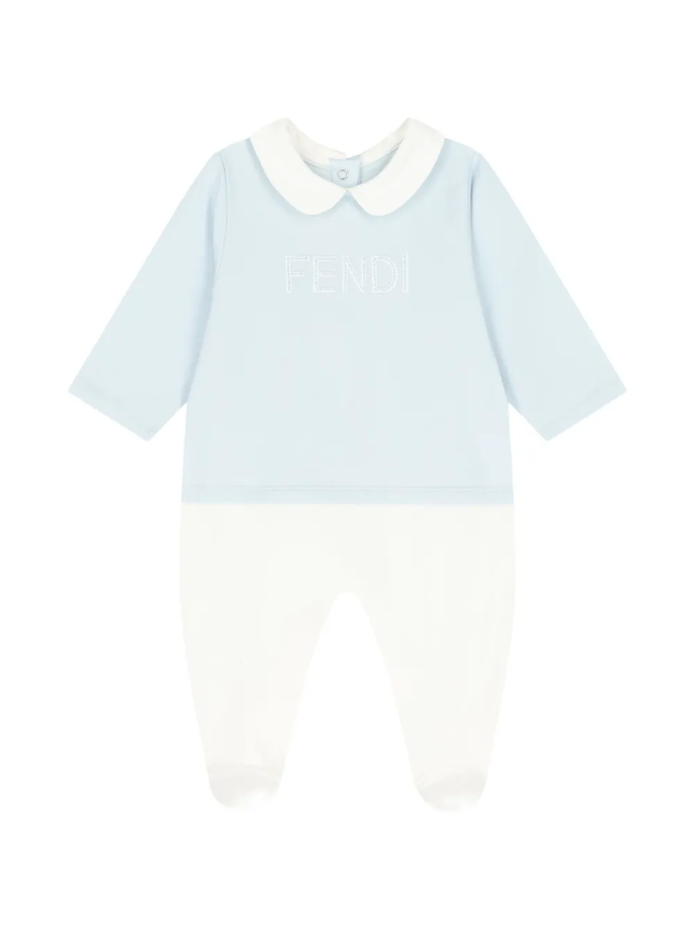 Fendi Kids embroidered bib babygrow set - Blau