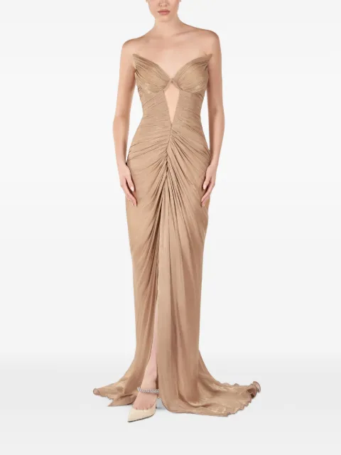 ANDREEA VENECIUC Champagne Glow ruched strapless gown
