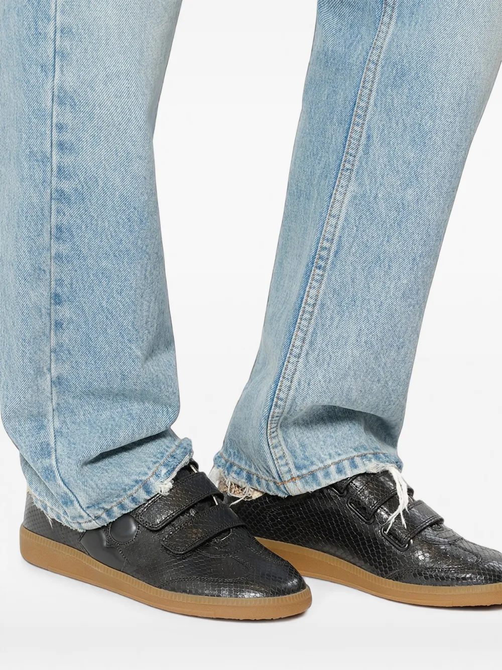 ISABEL MARANT Beth python-embossed sneakers Zwart