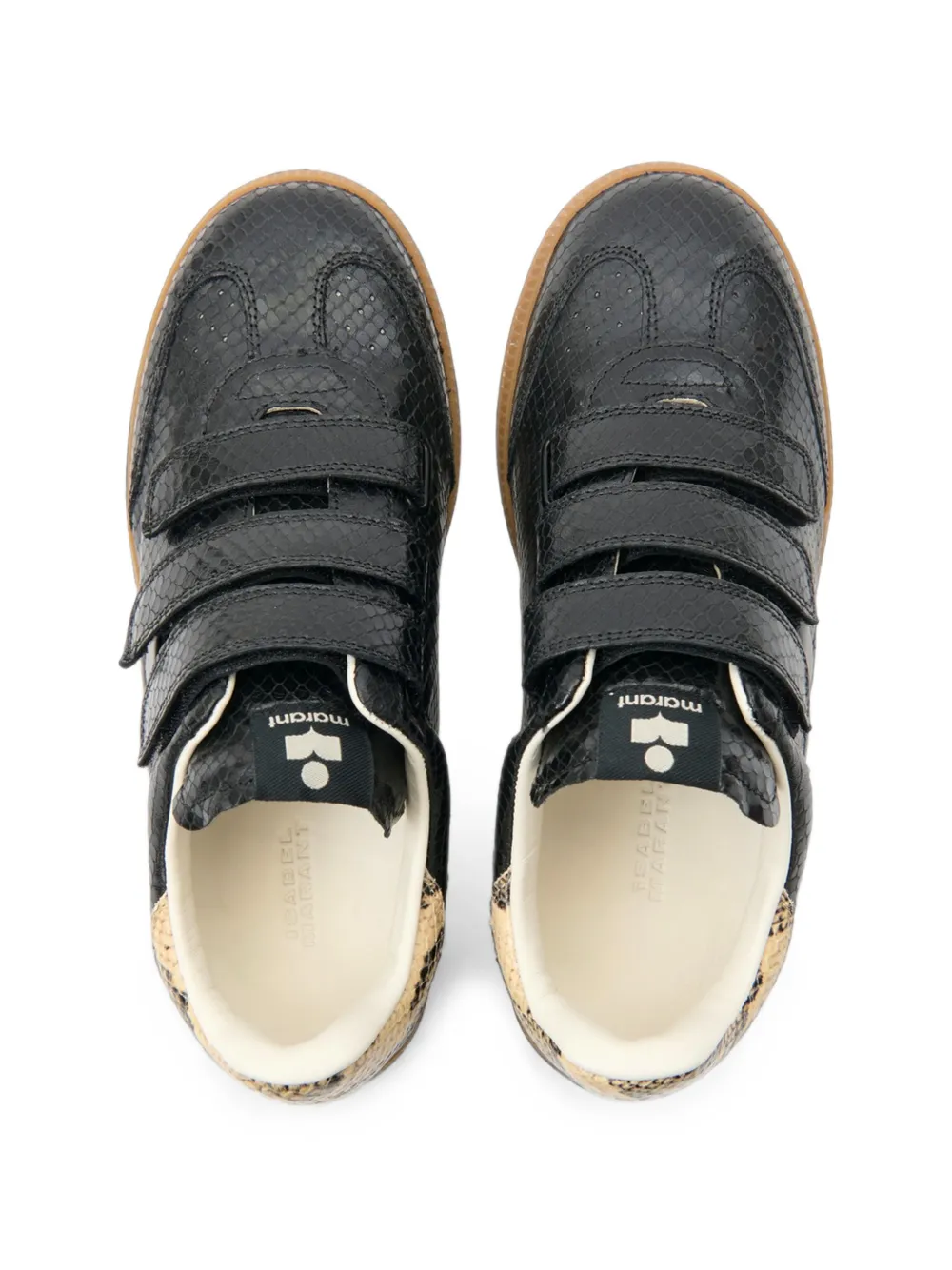 ISABEL MARANT Beth python-embossed sneakers Zwart