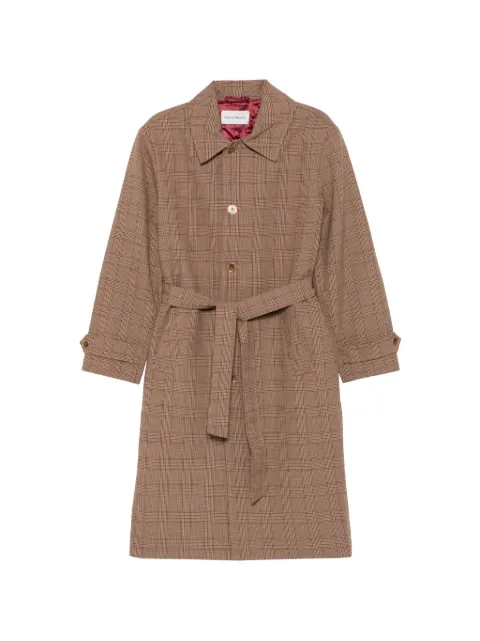 Drôle De Monsieur check-pattern belted coat
