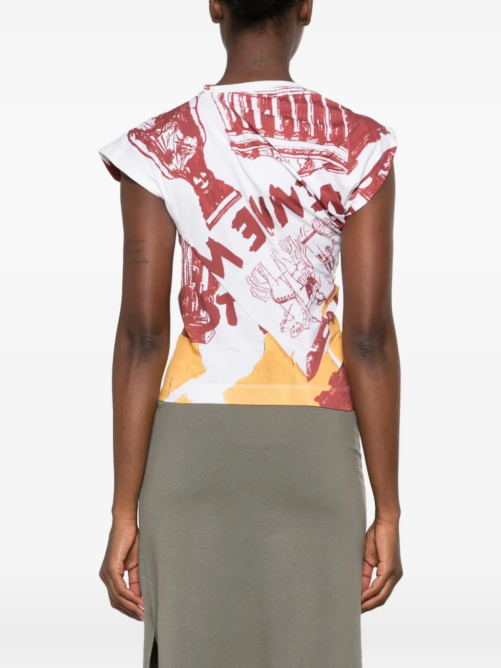 Vivienne Westwood Hebo graphic-print asymmetric tank top Wit