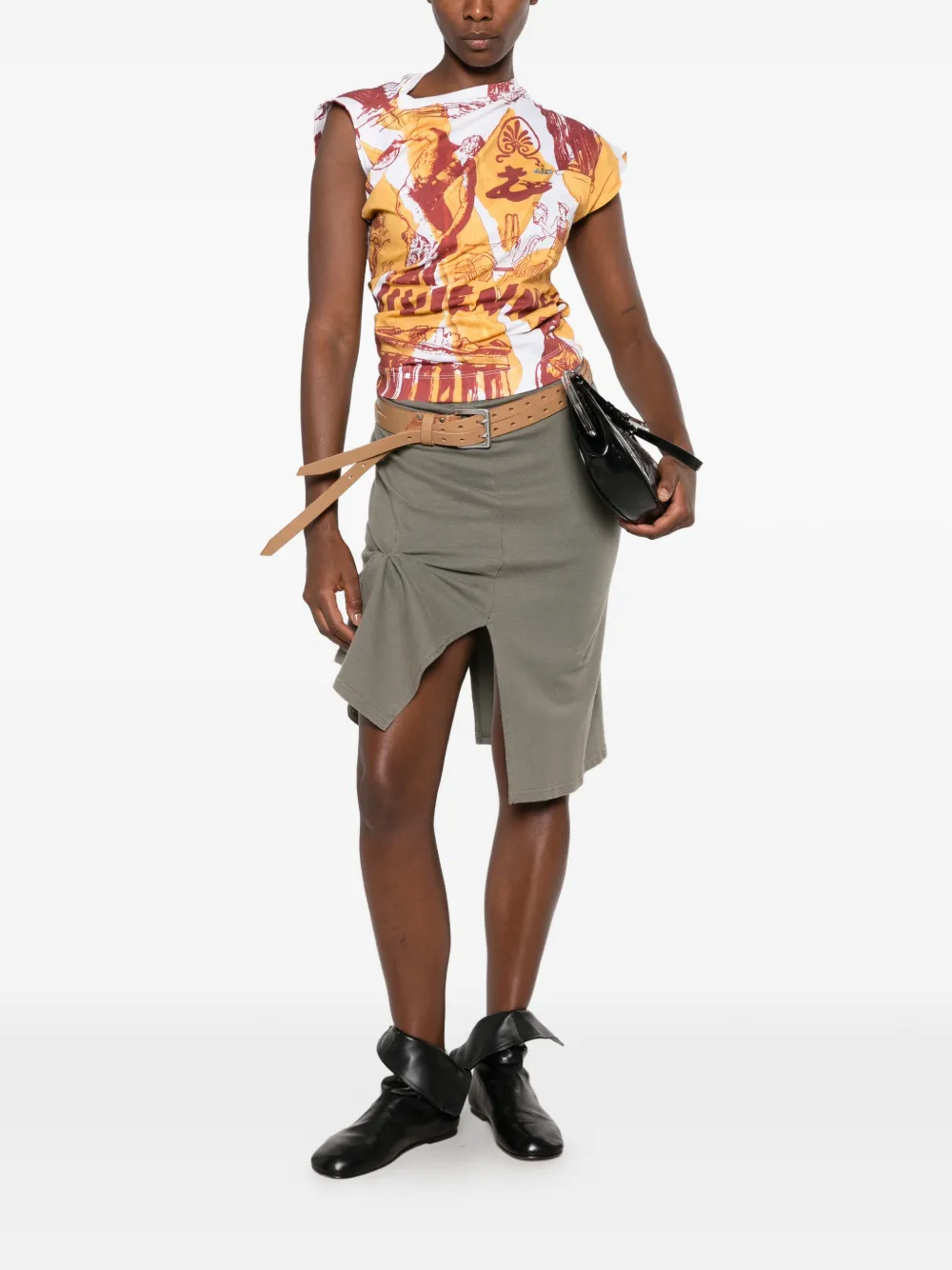 Vivienne Westwood Hebo graphic-print asymmetric tank top Wit